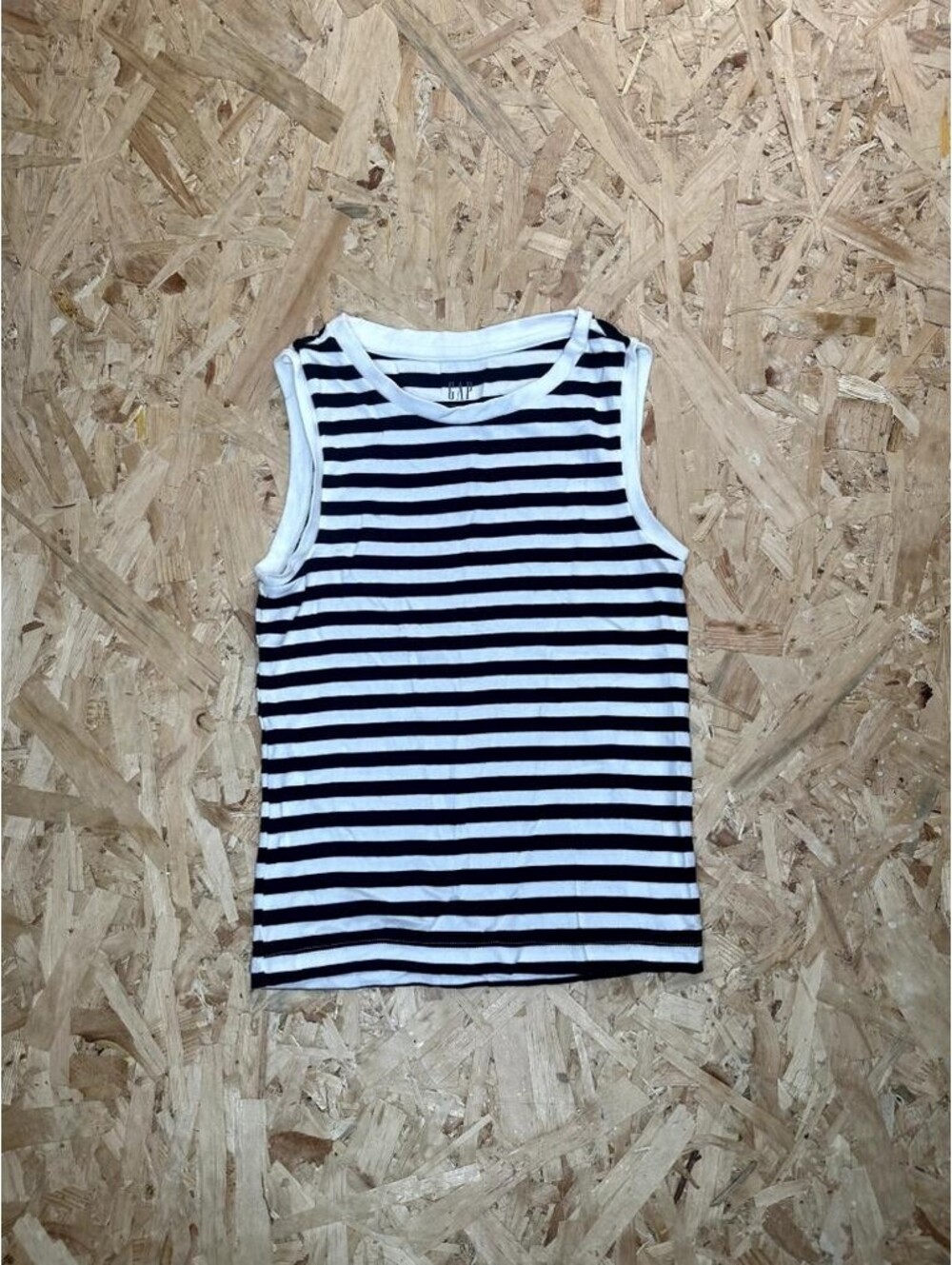 Gap Modern Tank Top Womens XS Black White Striped Sleeveless Crew Neck Knit